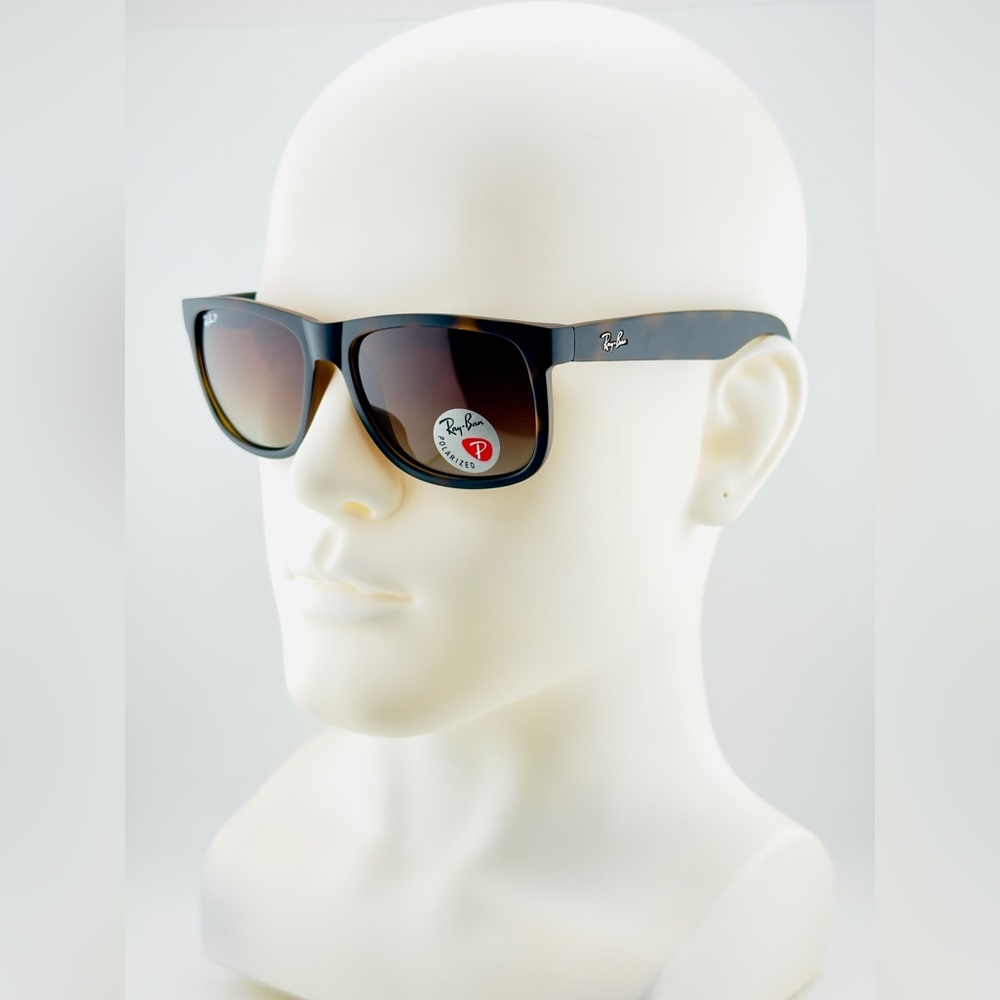 Ray-Ban Justin Polarized Sunglasses RB4165 Matte Havana Brown Gradient lenses - Picture 3 of 15